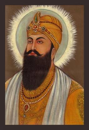 Mad Masters Sixth-Guru-Hargobind-Sahib-ji 1 Piece wooden framed painting |Wall Art | Home Décor | Painting Art | Unique Design | Attractive Frames Digital Reprint 18 inch x 12 inch Painting