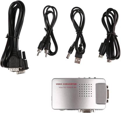 microware Computer PC Laptop to TV Converter Box- VGA to RCA S-Video Composite Adapter Switch Media Streaming Device