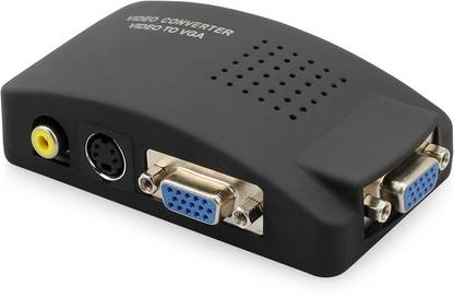 microware RCA Composite AV S-Video to VGA Converter Box CCTV DVR PC Laptop to TV Projector VGA Input to VGA Output Video Converter Adapter Media Streaming Device
