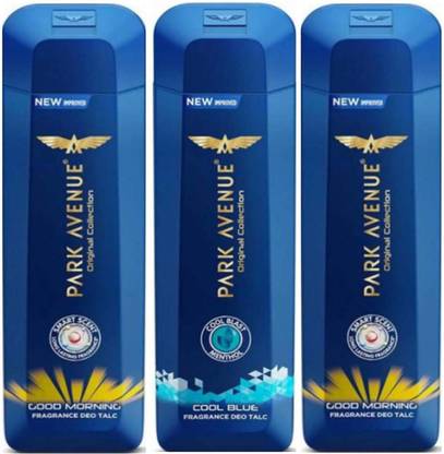 PARK AVENUE GOOD MORNING, COOL BLUE Deo TALC 200g × 3 Pack Of Three