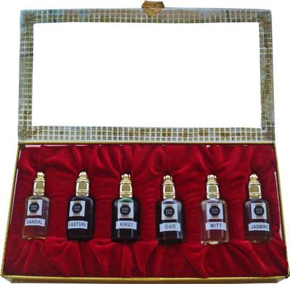 ASHTAAROMAS Combo of 6 Pcs Pure Herbal Fragrances Attar (8 ML Each) Herbal Attar