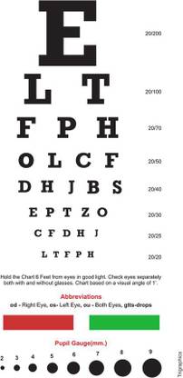 Vision Eye Chart Pocket Size Paper Print