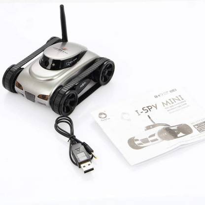 ADRAXX i-spy Mini Tank App Controlled Wireless Spy Tank with 0.3 MP Video Camera and 777-270 Wi-Fi(BG977225B_Gray)