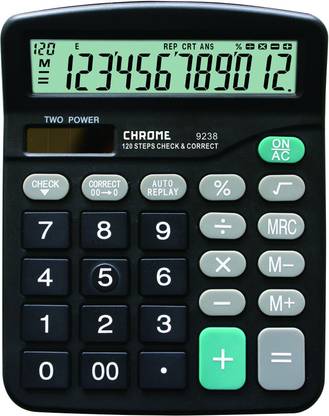 CHROME 9238 Black Basic  Calculator