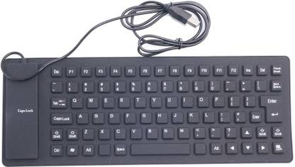eDUST Flexible Keyboard - Easily Portable, Waterproof, Dust Proof, Washable Keyboard Wired USB Laptop-size Laptop Keyboard Compatible with Desktop, Laptop, Mac