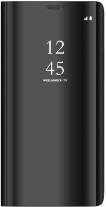 RKANDROID Flip Cover for Mi A2 Back Cover | Luxury Mirror | Clear View Flip Case -Xiaomi Mi Redmi A2, Mi A2 (Black)