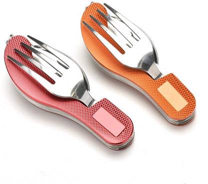 RIDDHI SIDDHI FOLDING SPOON, FORK (SET OF 2) Steel Table Fork Set