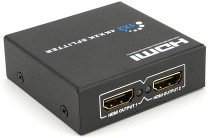 Sheen HDMI Splitter 2 Port, 3D Support, 1 Input 2 Output Amplifier Switcher Box Hub Support 4KX2K HDMI Splitter Media Streaming Device