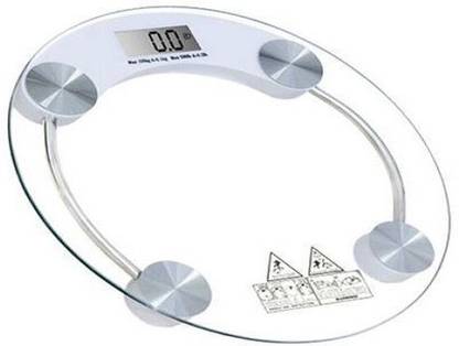 Grabit 8MM Electronic Digital Personal Bathroom Health Body Round Glass Step-on Activation Weighing Scale