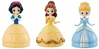 Shrih 3 Pcs Princess Action Figure Set Snow White Belle Cinderella Assembling Dolls in Balls