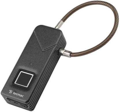 TecMac FL-S1 Fingerprint Backpack Luggage Padlock | Travel Security Touch 1 Second Unlock | Support USB Charging | Waterproof Door Locks