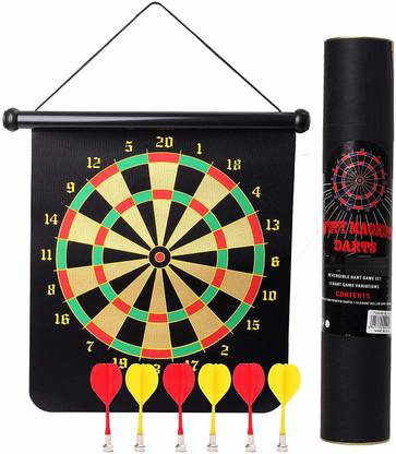 Quinergys ™ Magnetic Chess Set 2 in 1 Safe Dart Board Wall Hung Roll-Up Games for Family Dart Board Game