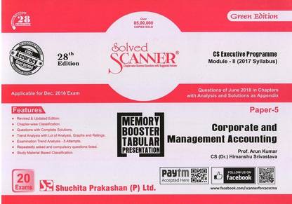 Solved Scanner CS Executive Module-II (New Syllabus Only) Paper-5 Corporate & Management Accounting