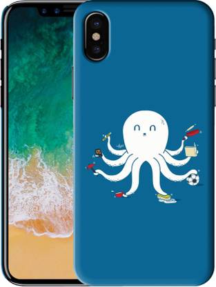 Jadebin Back Cover for Jadebin Workoholic Octopus Design Printed Back Case Cover For Apple iPhone X