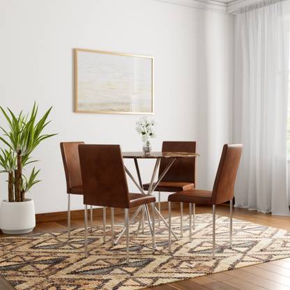 Hometown Corral Glass 4 Seater Dining Set