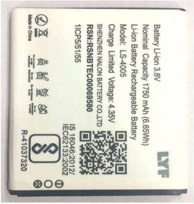 LYF Mobile Battery For  LYF Flame 6