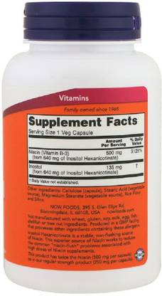 Now Foods Now Foods, Flush-Free Niacin, Double Strength, 500 mg, 90 Veg Capsules