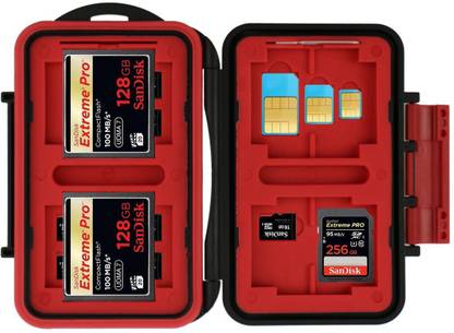 ECOM 1XQD/3CF/8SD/8TF/2 Sim Card/2 Micro Sim/2 Nano Sim 4.5 inch One Memory Card Case