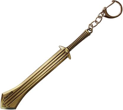 FAMEUS Erik Killmonger Sword Key Ring - Marvel Black Panther Metal Key Chain Collectible - Bronze Color - 4.5 x 1 x .2 (Inches) Key Chain