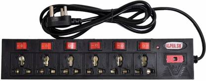 ALPHA.SM 6+6 SOCKET SURGE PROTECTOR 6  Socket Extension Boards