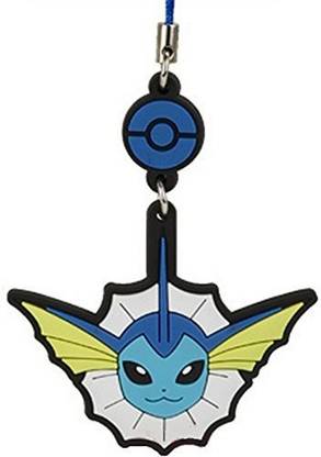 TAKARA TOMY Pokemon Face Swing Strap Rubber Charm - Vaporeon