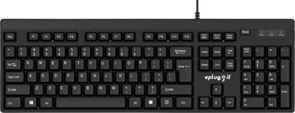 eplugit KB201 Wired USB Standard Desktop Keyboard Compatible with Desktop, Laptop, Mac