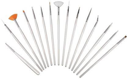 SYGA 15pcs Acrylic Nail Art Design Painting Tool Pen Polish White Nail Brush Set