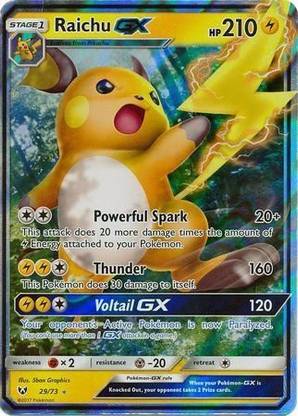 Pokemon Cards Pokemon Raichu-GX 29/73 Ultra Rare Sun & Moon: Shining Legends Cards