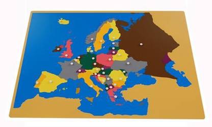 Generic Montessori Europe Puzzle Map With Labeled And Unlabeled Control Maps
