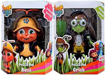 AYB Products Beat Bugs Puzzle Pal Buzz & Crick Figures - Stem Play Build a figure promotes problem solving Cricket & Bumble Bee