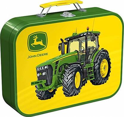 Schmidt John Deere 4 Piece Puzzle Set in Tin Box: John Deere Tractor Puzzles