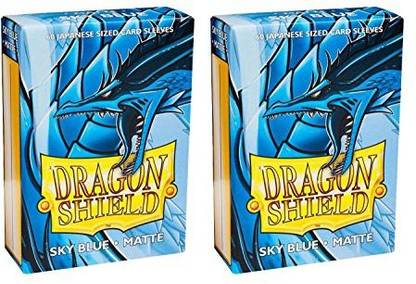 Dragon Shield Bundle: 2 Packs of 60 Count Japanese Size Mini Matte Card Sleeves - Matte Sky Blue