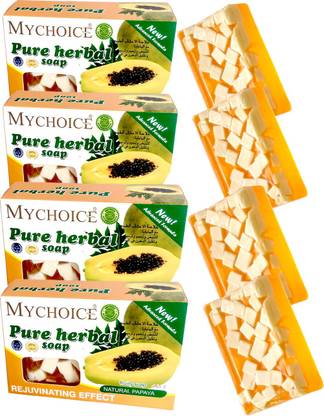 My Choice Pure Herbal Soap and fruity 4 in 1 Natural Pappaya Soap(100gx4)