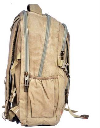 Ludandan Canvas Khaki Waterproof Backpack