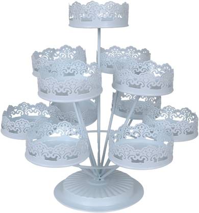 scrafts Metal Cup Cakes Platter / Cupcake & Dessert Stand/ Cupcake Display Stand/ Cake Rack/ Metal Cake Stand/Muffins Stand for Wedding, Birthday Display Tools. Stainless Steel Cake Server