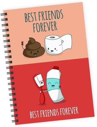 Dpotli Best friends forever A5 Notebook Ruled 140 Pages