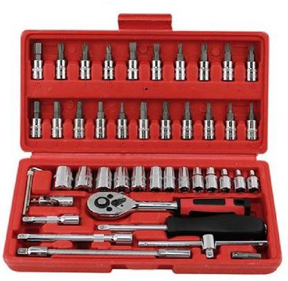 MVP 46PC TOOL Heavy strenth All In One-46 High Quality 46-pcs 1/4-Inch Socket Set Tool Socket Set