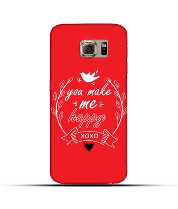 Saavre Back Cover for You Make Me Happy, Orange for SAMSUNG S6 EDGE