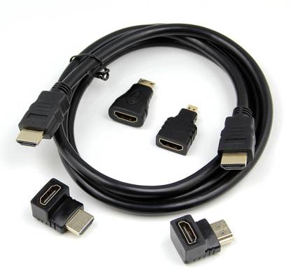 microware HDMI Cable 1.5 m 1.5m hdmi cable with 90 270 Degree Right Angle HDMI Male to Female Mini Micro Adapter Cable Package