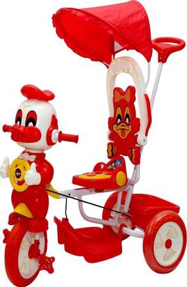 Oximus Children Tricycle for kids With Canopy/Footrest / Light /Musical /Back Support /Storage Basket and Parent Push Handle Control Recommended For Children 1 , 2 , 3 , 4 , 5 Year Old Baby Boys & Girls Baby Cycle/trikes For Toddler Toys New Arrival 512ARedricycle Tricycle