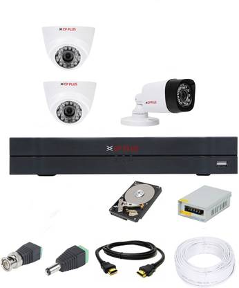 CP PLUS 4 Channal HD DVR 1080p 1Pcs,Bullet Camera 2.4 MP 1Pcs,Dome Camera 2.4 MP 2Pcs,1 TB Toshiba Surveillance Hard Disk with 3 Year warranty, Security Camera