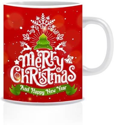 PrintVoo Merry Christmas Tree Design Printed Ceramic Coffee Mug