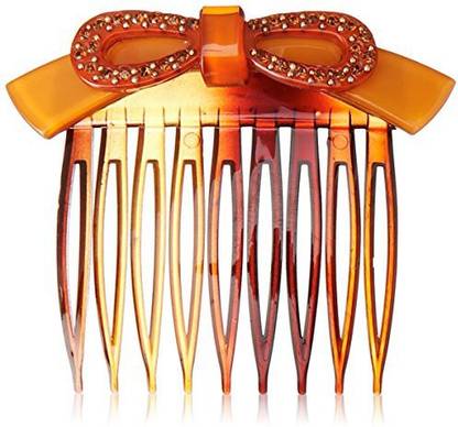 Caravan Caravan Handmade Comb Decorated With Layered Detailed Plastic Bow And 30 Rhinestones And Studs