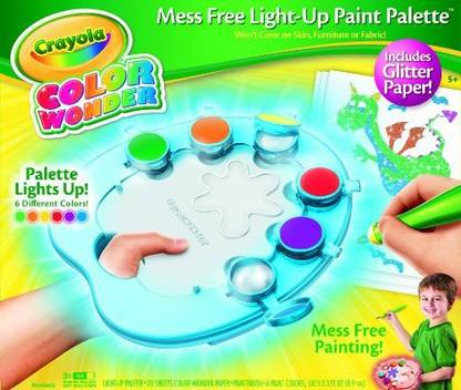 CRAYOLA Color Wonder Light-Up Paint Palette with Glitter Paper
