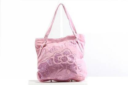 Hello Kitty Kitty Rocks Pink Glitter Tote Bag