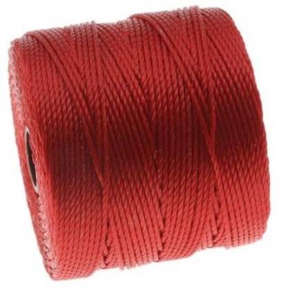 Beadsmith S-Lon Superlon #18 Twisted Nylon Bead Cord 77 Yard Spool Bobbin SHANGHAI RED 420083