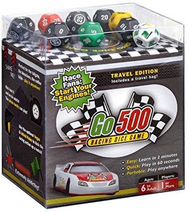 Zobmondo!! Go500, Nascar Dice Game - Car Racing Dice Game - Super Fun Nascar Game – Ultra-Portable, Easy, and Fun Dice Game. Perfect For