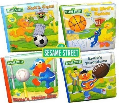 Sesame Street Sporty Elmo Bath Books， Set of 4 books.