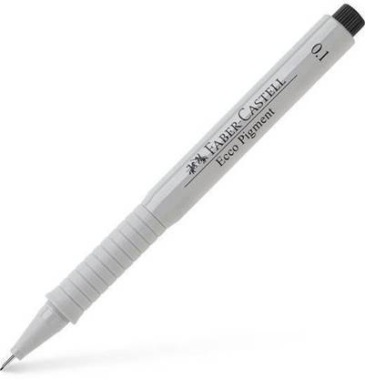 FABER-CASTELL 166004 Ecco Pigment Fiber-Tip Pen 0.1/0.3/0.5/0.7- Wallet of 4 Fineliner Pen