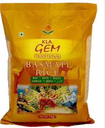 KLA Gem Traditional Dehradooni Basmati Rice, 1 Kg Raw Rice (Long Grain, Sticky)